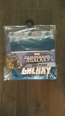 Buy Guardians Of The Galaxy Men's Pyjama T-shirt And Bottoms Set, Blue/grey Small • 16.50£