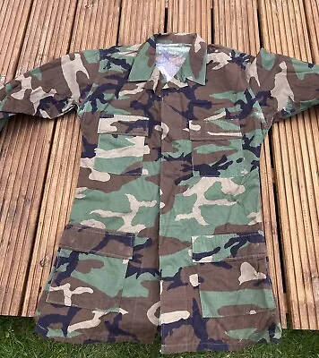 Buy Genuine Vintage US Woodland BDU Jacket Shirt Camouflage Cotton Sz M-XL • 12.99£