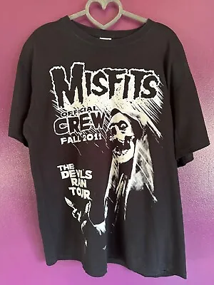 Buy Misfits Genuine Road Crew The Devils Rain 2011 Tour T Shirt With Back Print RARE • 69.99£