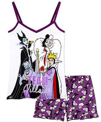 Buy Disney Ladies Pyjamas, Villain Disney Gifts For Women, Cotton Lounge Wear Sets • 12.49£