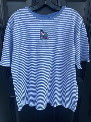 Buy VTG 90s Y2K Disney Winnie The Pooh Striped T-Shirt Eeyore XL • 35.71£