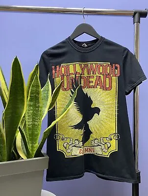 Buy Hollywood Undead Band Rock T Shirt Size M Black Crewneck Medium • 59.92£