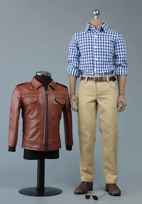 Buy 1/6th Men Retro Jacket Pu Leather Suit Model F12  V1017 Captain America Figure • 63.59£