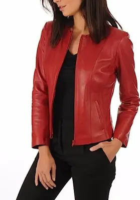 Buy NEW Excent Outerwear Women's Leather Jacket In Red Size M #SJ119 • 80.31£