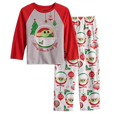 Buy Disney Baby Yoda Christmas Pajamas Set T Shirt Pants Boys Girl 4 4T XS Grogu NWT • 18.08£