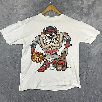 Buy Vintage Cleveland Indians Shirt Mens Large Taz Looney Tunes All Over Print • 37.91£