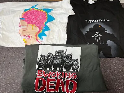 Buy Lot Of 3 Loot Crate T-Shirt XL Extra Large Rick And Morty Titanfall Ewoking Dead • 18.95£