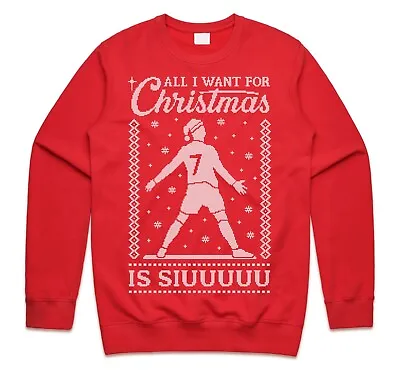 Buy All I Want Christmas Is Siu Jumper Sweatshirt Xmas Ronaldo Portugal Siuuu Siuu • 23.99£
