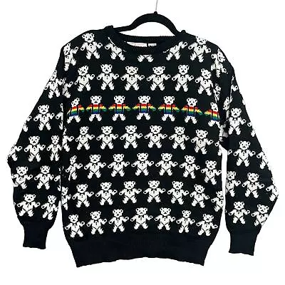 Buy VTG 80s Eclipse All Over Rainbow Bear Knit Sweater Women L Pattern Novelty Nerd  • 80.31£