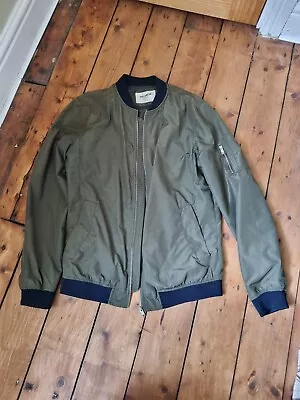 Buy Pull&Bear Men's Green Bomber Jacket Size Medium • 5£