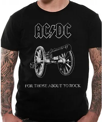 Buy AC DC For Those About To Rock T Shirt Official We Salute You Cannon Blk S-3XL • 14.97£