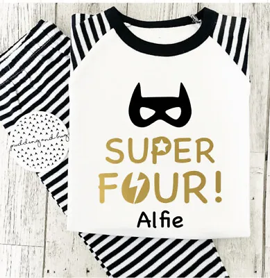 Buy 4th Birthday Pyjamas When I Wake Up I Will Be Four Pyjamas Boys Superhero Pjs • 14.99£