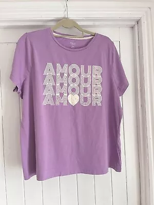 Buy M&Co Purple Amour T Shirt Top Size 20 • 4.20£