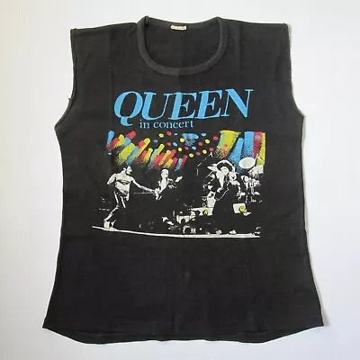 Buy Queen In Concert 1980s Vintage Tour T-Shirt Vest Top Freddie Mercury (Arms Cut)  • 95£