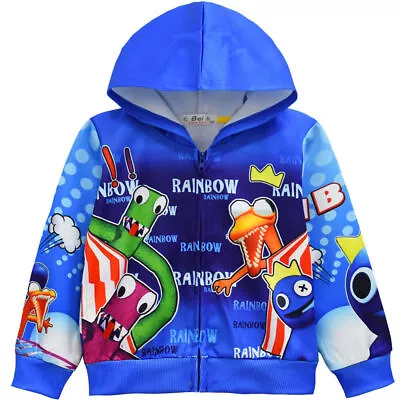 Buy Kids Rainbow Friends Hoodies Boys Girls Long Sleeve Zip Sweatshirt Jacket Coat • 16.49£