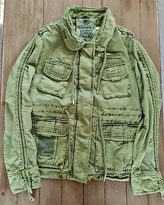 Buy Superdry Limited Edition Flag Khaki  Militar Jacket  Large • 35£