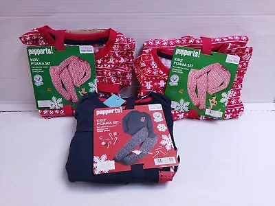 Buy Tops Bundle From Christmas Pyjama Kids Fair Isle Red 100% Cotton 12 14 Years • 14.99£