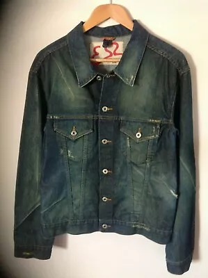 Buy ESZ Jeans Denim Mens Jacket Distressed And Faded Size Large 40  Chest • 17.99£