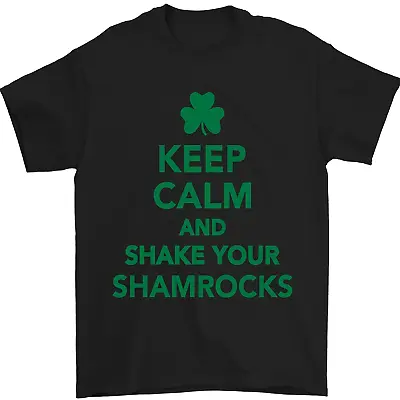 Buy Keep Calm & Shamrocks St Patricks Day Mens T-Shirt 100% Cotton • 8.49£