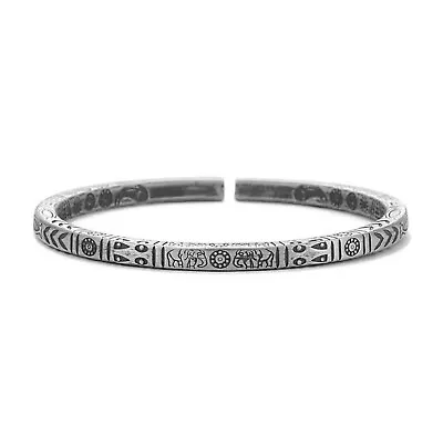 Buy Retro Viking Totem Rune Open Cuff Bracelet Wristband Jewellery Silver Colour • 7.99£