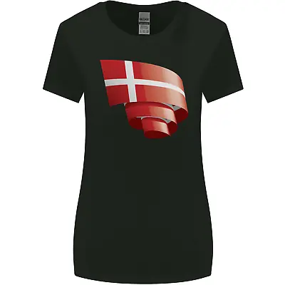 Buy Curled Denmark Flag Danish Day Football Womens Wider Cut T-Shirt • 9.99£