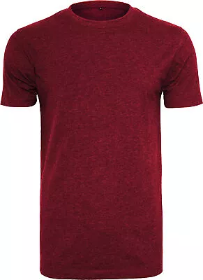 Buy Build Your Brand Long Plain Slim Cut Short Sleeved Round Neck T-Shirt Tee Top • 15.85£