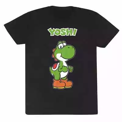 Buy Nintendo Super Mario - Yoshi Name Tag Unisex Black T-Shirt Ex Ex Lar - K777z • 14.30£