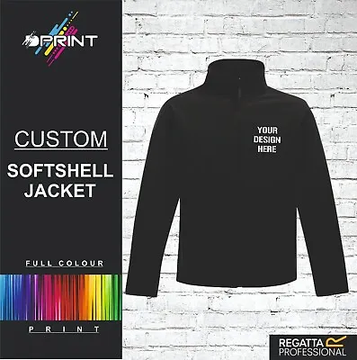 Buy Custom Printed Softshell Jacket Personalised Work Wear Business Brand Unisex • 24.49£