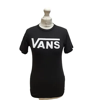 Buy Vans T-Shirt Short Sleeve Classic Fit Black Womens UK Size XS • 14.99£