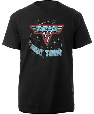 Buy Van Halen 1980 Tour Black T-Shirt - OFFICIAL • 14.89£
