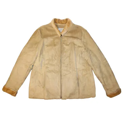 Buy Alfani Outwear Women's Genuine Leather Faux Shearling Coat Jacket Size XL • 33.73£