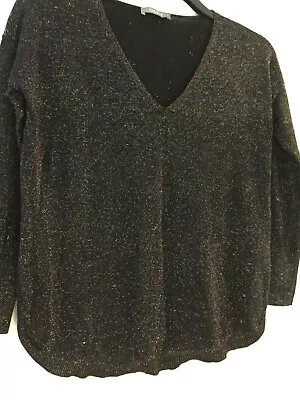 Buy Oasis Black Colourful Sparkly Jumper Size S Lightweight  • 6£