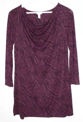 Buy Soma Womens Purple Wine Tunic Size Medium Draped Chest Romantic Goth Knit Blouse • 18.14£