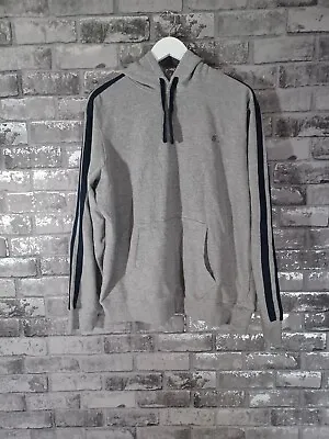 Buy Starter Vintage Grey Hoodie Size Large Pocket Drawstrings Pullover 2 Stripe • 5£