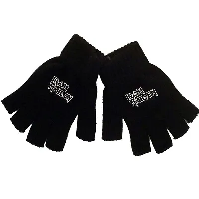 Buy Iron Maiden Logo Fingerless Gloves Official Metal Rock Band Merch  • 18.96£