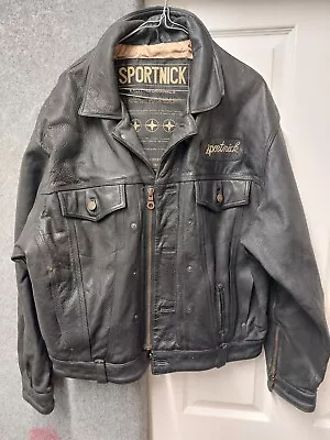 Buy Sportnick Exciting Originals Large Men's Black Leather Jacket • 40£