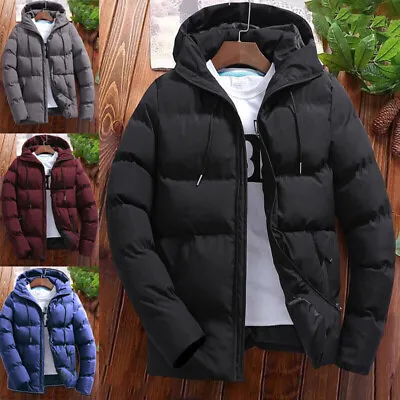 Buy Men's Jacket Winter Warm Puffer Bubble Down Coat Quilted Zip Padded Outwear • 16.99£
