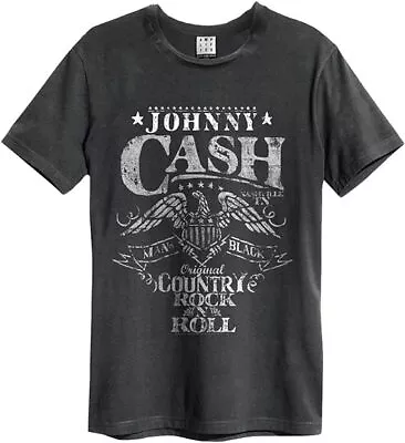Buy Amplified Johnny Cash Eagle Mens Charcoal T Shirt Johnny Cash Classic Tee • 18.95£