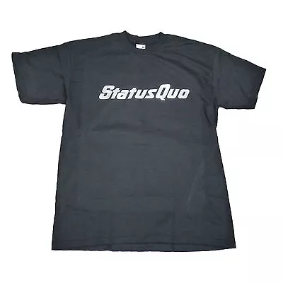 Buy Status Quo T-Shirt Rossi Parfitt Vintage Logo Silver Print Unisex • 13.95£