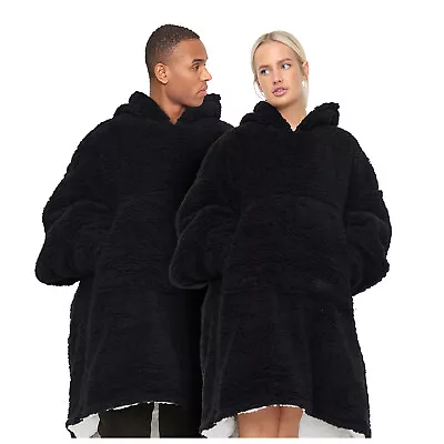 Buy Hoodie Oversized Blanket Teddy Sherpa Fleece Giant Comfy Hooded Sweatshirt Adult • 14.99£