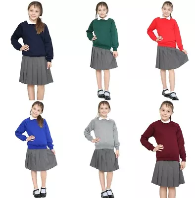 Buy Girls Kids Fleece Sweat Shirt School Uniform Jumper • 12.69£