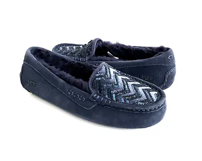 Buy Ugg Ansley Chevron Sequin Starry Night Navy Moccasin Shoes Us 8 / Eu 39 / Uk 6 • 94.04£