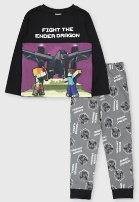 Buy TU Minecraft Boys Pyjamas 4-5 Years Ender Dragon New • 11£