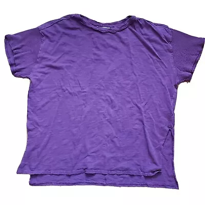Buy We The Free Womens Short Sleeve T-Shirt M Purple Themal Sleeve Relaxed Fit • 14.17£