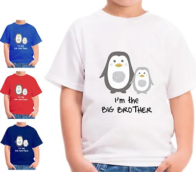 Buy Boys I'm The Big Brother Penguins Kids T Shirt Childrens T-Shirt Fun Gift • 8.99£