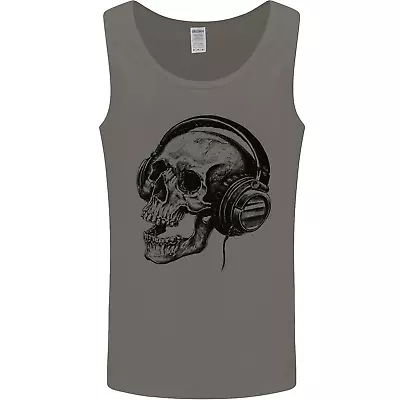 Buy Skull Headphones Gothic Rock Music DJ Mens Vest Tank Top • 10.49£