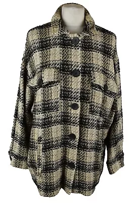 Buy ZARA Grey Jacket Size L Womens Checked Outdoors Outerwear • 25£