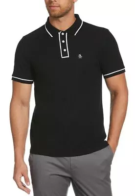 Buy Original Penguin Mens The Earl Short Sleeve Polo T-Shirt True Black • 39.99£