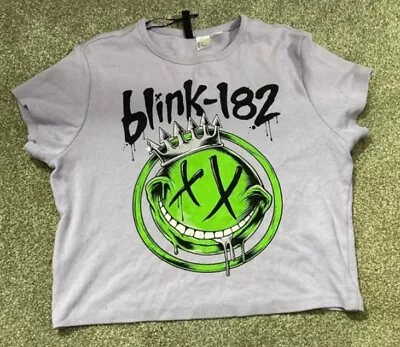 Buy Blink 182 Crop Top Pop Punk Rock Band Merch T Shirt Ladies Size Medium Tee • 14.25£