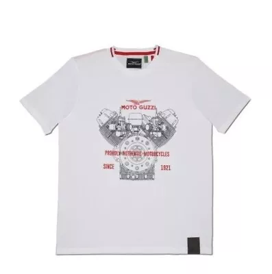 Buy T-Shirt Long Sleeve Short Original MOTO GUZZI 'Classic' White 606482m • 47.36£